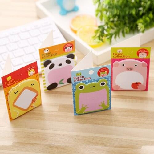8 pcs/Lot Cute animal sticky notes and memo pads Panda frog pig elephant cat sticker Office school supplies Stationery EM547