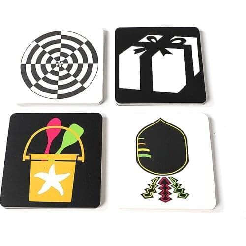 96pcs Visual Sense Exercises Montessori Toys for Baby Black and White Cards/ Colorful Cards Preschool Early Educational Toys