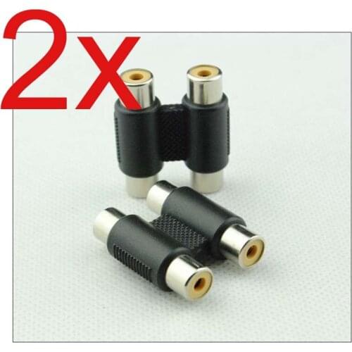 Free shipping2x Dual Port 2 RCA AV F to F Female Socket Joiner Coupler Adapter Connector Free shipping Free shippingnew