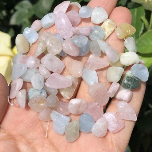 8-15mm Natural Irregular Colorful Morganite Mineral Stone Loose Freeform Chips Beads For Jewelry Making Beadwork DIY Bracelet