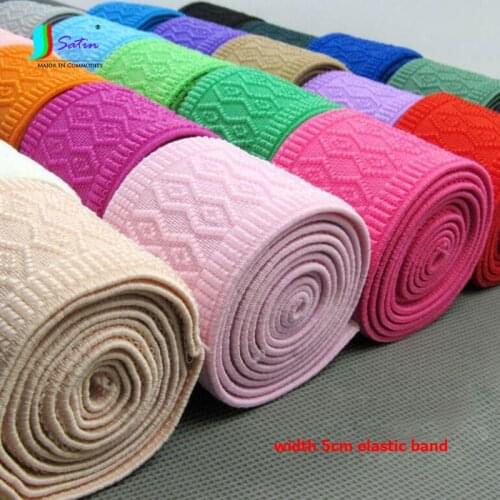 Width 5cm Soft Thickening Floral Design Colorful Elastic Band,Length 5Meters Diy Clothes Decoration Material Elastic Band S0817L
