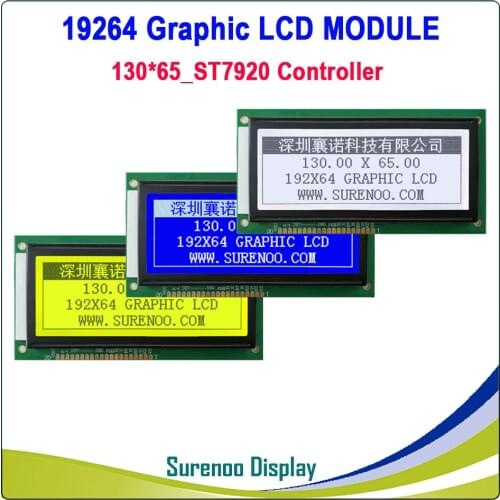 19264 192*64 Graphic Matrix Parallel LCD Module Display Screen LCM build-in ST7920 Controller Support Serial SPI