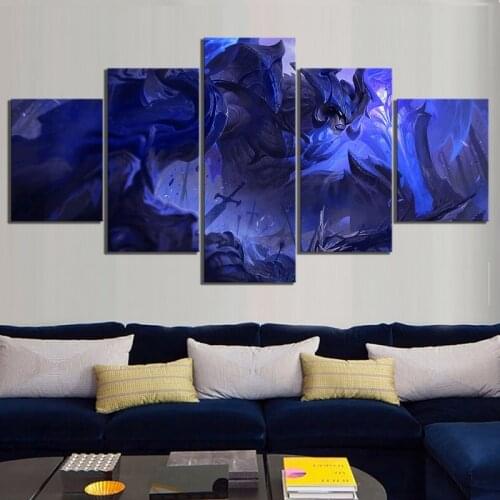 Canvas Painting Poster 5 Pcs Aatrox League of Legends Games Prints Wall Art Decor Living Room Home Decoration Modular Pictures
