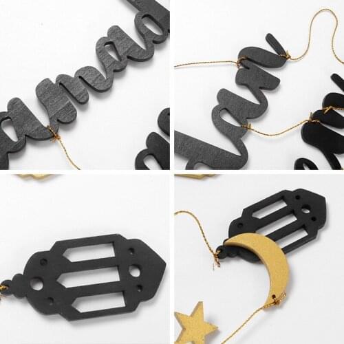 Eid Mubarak Ramadan Auspicious Letters Wall Ornaments Eid Festival Party Decoration For Home Party TN88