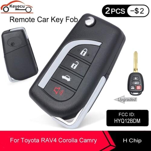Keyecu Upgraded Remote Key Fob 3+1 4 Button 314MHz H Chip for Toyota RAV4 Corolla Camry 2014 2015 2016, FCC: HYQ12BDM