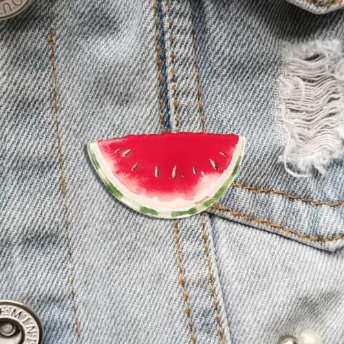 Beautiful Brooch Pin Cartoon Acrylic Watermelon Badges Vintage Lapel Pins For Backpacks Shirt Clothes Accessories Jewelry Gift