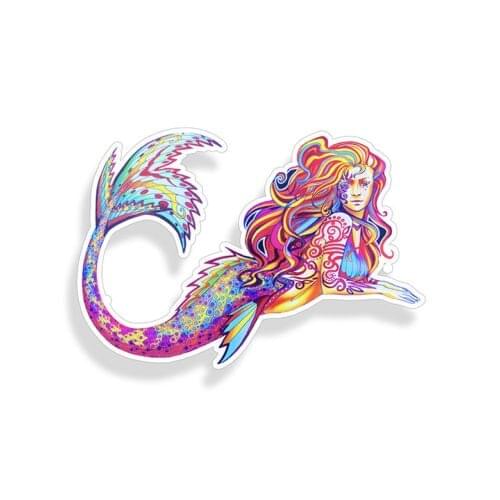 Pretty Mermaid Sticker Part Personality Falling Car Window Bumper Laptop Cup Beach Cooler Colorful Applique 5.5