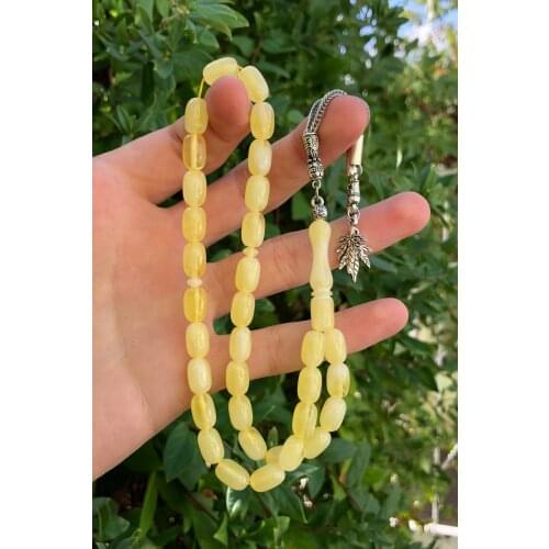 Midyat Silver World Men 'S Dust Amber Prayer Beads Turkish handmade Islamic custom design