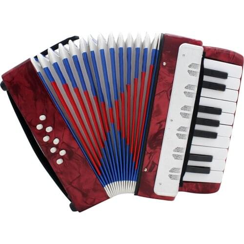 Mini Small 17-Key 8 Bass Accordion Educational Musical Instrument Toy for Kids Children Amateur Beginner Christmas Gift