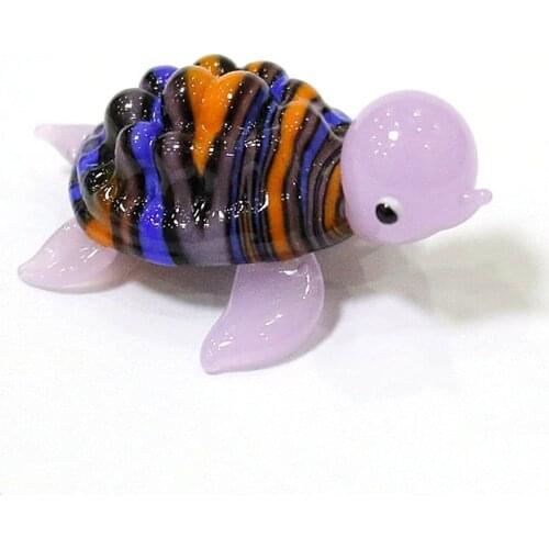 Custom Wholesale Miniature Glass Turtle Figurine Japan Style Cute Cartoon Sea Animal Ornaments Aquarium Kawaii Decor Accessories