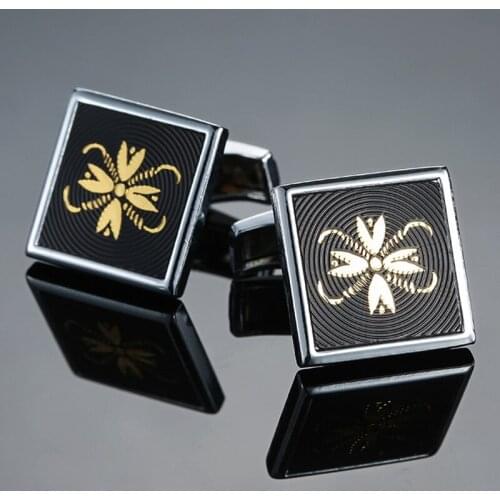 Gold flower Cufflinks fashion mens shirt cuff button designer exclusive shirt button design