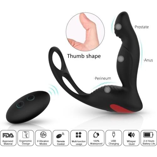 Male Anal Plug Vibrator Wireless Remote Control Prostate Massage With Delay Ejaculation Ring Butt Stimulator Sex Toys For Men