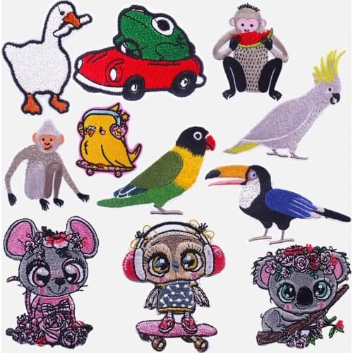 Anime/Fox Sewing Badge Patches Iron On Patch On Clothes Cute Koala Patch Embroidered Patches For Clothing Applique Jacket Jeans