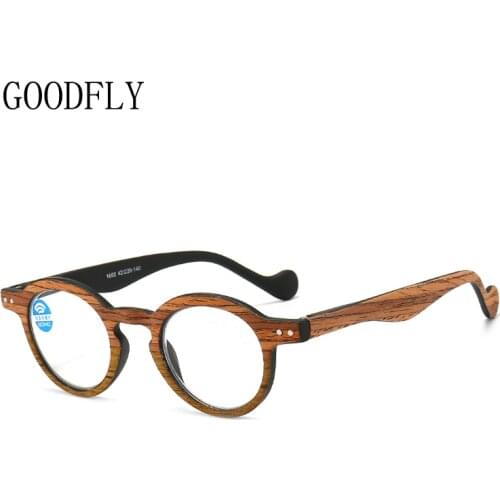 Wood Grain Optical Glasses Frame Men Women Anti Blue Light Glasses Retro Vintage Round Eyewear Eyeglasses Of Frames Trendy 2021
