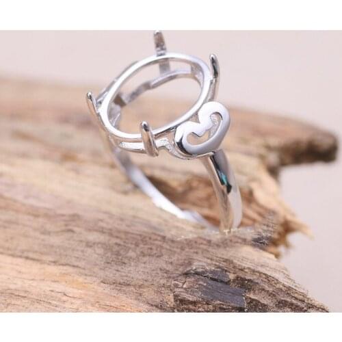 11*15mm 925 STERLING SILVER girl women Semi Mount Bases Blanks base blank Pad ring Setting wedding jewelry findings diy A2192