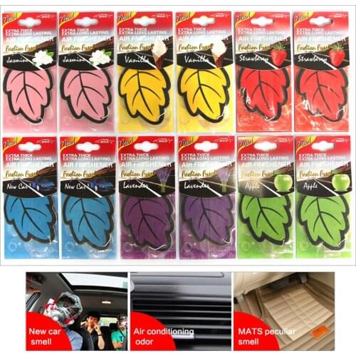 6/12pcs Car Air Freshener Natural Scented Tea Paper Auto Hanging Vanilla Perfume Fragrance Leaf Shape Car Accessories Interior