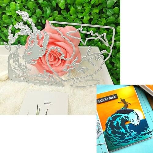Suitable for festival metal cutting die DIY scrapbook greeting card album making skateboard girl wave 2020 NEW
