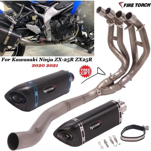 Full System Exhaust Escape Modified Front Mid Link Pipe Muffler Motorcycle Exhaust For Kawasaki Ninja ZX-25R ZX25R 2020 2021