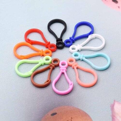 25*48*5mm Multicolor Plastic Bulb Shape Lobster Trigger Clasps For Jewelry Making Bag Purse Key Ring Hook Keychain Finding