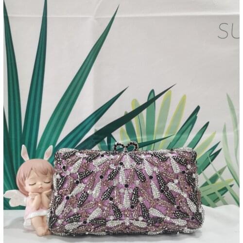 Purple Multicolor Luxury Woman Party Evening Bag Female Rhinestone Clutches Bags Wedding Handbags Bridal Diamond Clutch Wallet