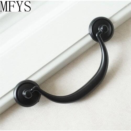 4.25" Black Cabinet Pulls Zinc Alloy Kitchen Fittings Retro Drawer Handles Wardrobe Closet Handle Knob Rustic Furniture Hardware