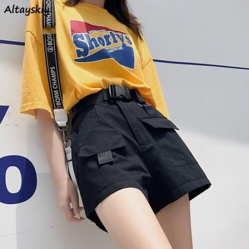 Cargo Shorts Women Big Size 3XL BF Style Chic Summer Basic Stylish Teens Treeetwear Loose Workout Sashes Female Trouser Popular