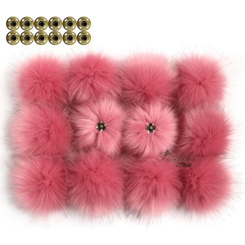 Furling Pack of 12 Faux Fur Pom poms for Hats Bulk 11CM Pure Color Beanie Hats Fur Bubble Accessories