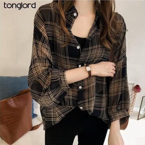 Tonglord Women's Plaid Shirts