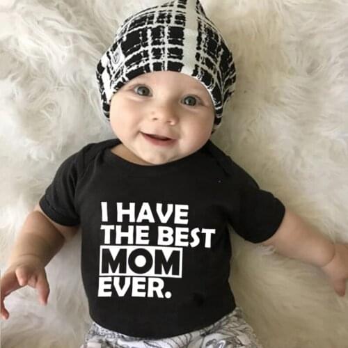 I Have the Best Dad and Mom Ever Newborn Infant Baby Bodysuit Summer Print Romper Baby Boys Girls Clothes Outfits Love Mama Papa