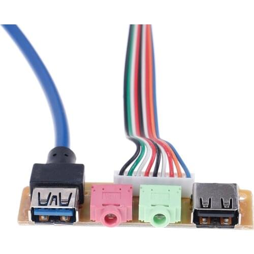 USB 2.0+ 3.0 Port Chassis PC Computer Case 70cm Audio Front Panel Replace Cable 1pc