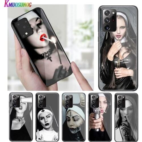 Bright Black Cover Sister Nun Girls for Samsung S20 Ultra Plus A91 A81 A71 A51 A41 A31 A21 A21S A11 5G Phone Case