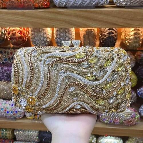 Ladies Bridal wedding party purses elegant purses women evening party handbag wallet luxury diamonds fairy crystal clutches
