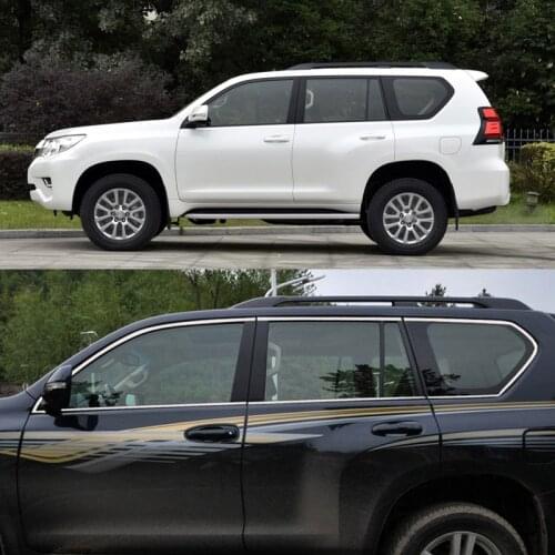 1 Set T304 Stainless Steel Window Molding Sill Trim Decoration For Toyota Prado 2010-2018