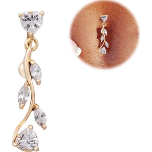 1pcs Crystal Sexy Heart Shape Navel Piercing Belly Button Rings Nombril Ear Piercings Ombligo Navel piercing Body Jewelry Y011