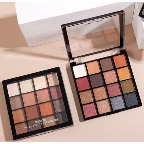 16 Colors Matte Pearlescent Glitter Powder Eyeshadow Palette Pigment Cosmetic