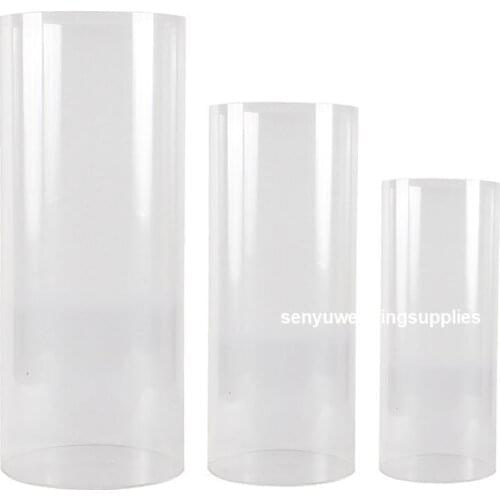 3pcs/set)Factory Reasonable Price Custom Wedding Clear Acrylic Plinth / Acrylic Round Plinth senyu1877