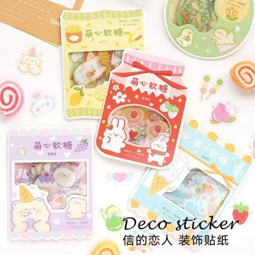 45pcs/1lot Kawaii Stationery Stickers Cute sweets Diary Decorative Mobile Stickers Scrapbooking DIY Craft Stickers
