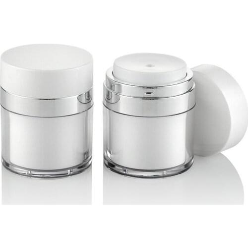 500pcs 15g 30g 50g pearl white Acrylic vacuum cream jar, plastic empty airless Cosmetic Jar new