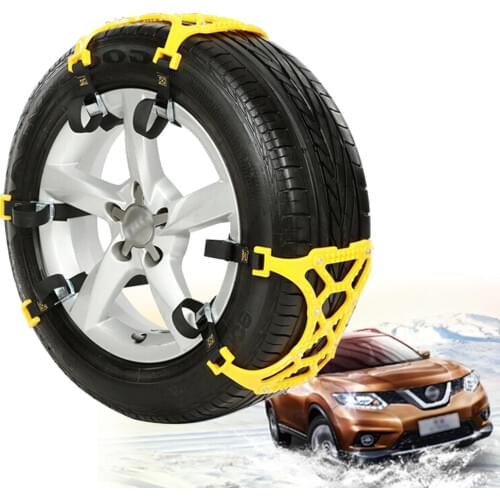 6pcs/set Universal Thickening Car Tire Snow Chains Adjustable Anti-skid Chains Safety Chains Double Snap Skid Wheel Chains