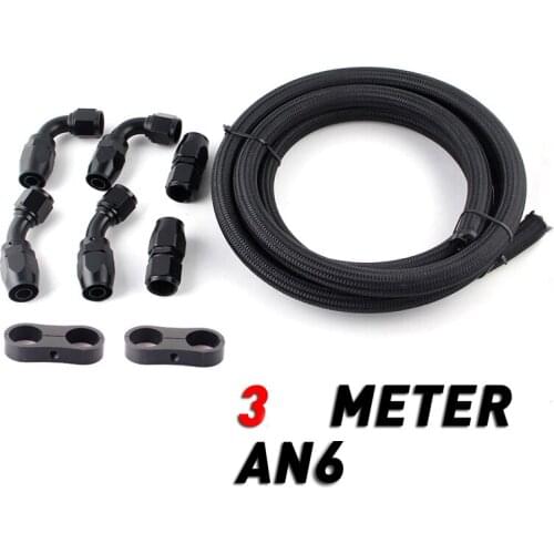 3.5 Meter AN6 NYLON BRAIDED OIL COOLER FUEL HOSE LINE STRAIGHT 45 90 DEGREE SWIVEL FITTING GZC1003AN6