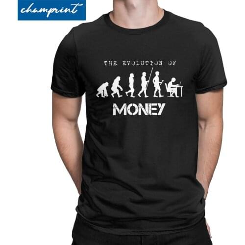Men Women T-Shirt The Evolution Of Money Vintage Cotton Tee Bitcoin Crypto Cryptocurrency T Shirts Round Collar Clothing 5XL 6XL