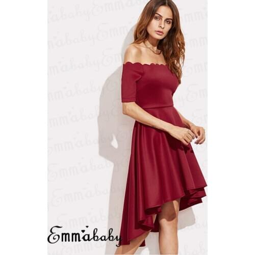 Hirigin Women Dresses Sexy Off Shoulder Summer Dress Women Party Fits Outwear Pure Color Women Dress