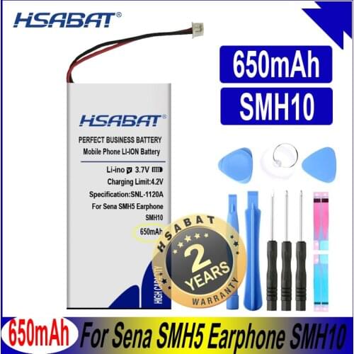 HSABAT 650mAh Top Capacity Battery for Sena Earphone SMH10 Headset Batteries