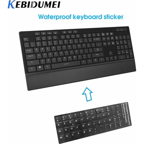 Kebidumei Russian Keyboard Stickers Waterproof French Russia Spanish Sticker For Mac Notebook Computer Desktop Keyboard Covers