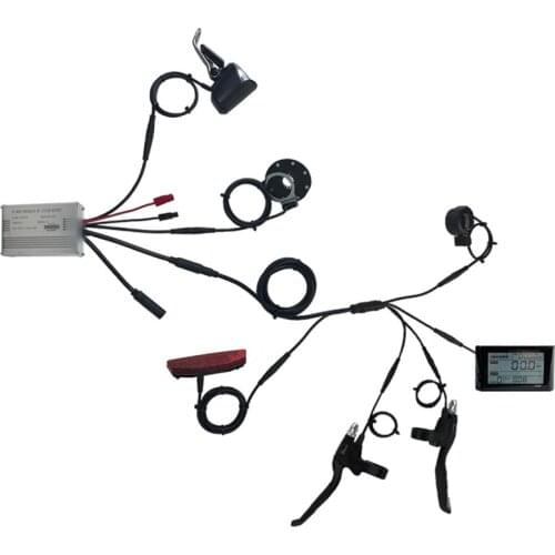 Ebike 36V/48V Square Wave Controller for 350W Electric Bicycle Motor Wheel JN LCD S900- Display Waterproof Plug