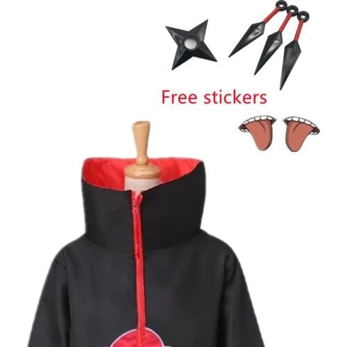 Anime Akatsuki Uchiha Tobi Obito Akatsuki Cosplay Costume Cloak Halloween Man Woman Cosplay Costume Accessories Free stickers