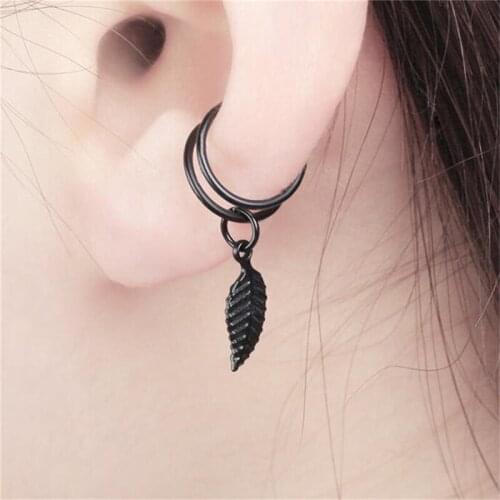 1Piece New Creative Metal Leaf Shaped Ear Clip For Man Woman Jewelry Gift