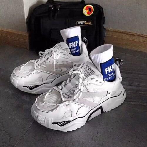 New Brand Sneakers Cushion Damping Men Casual Vulcanize Shoes Mesh Weaving Male Shoes White Sneakers Outdoor Walking Shoes