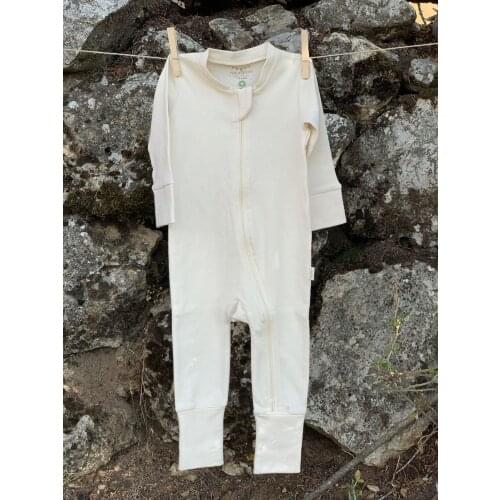 Naturaborn GOTS Certified Organic Baby Romper Zip Pyjamas