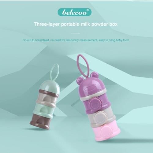 New baby cartoon portable food storage box side-opening baby supplement milk powder box infant retail storage tank